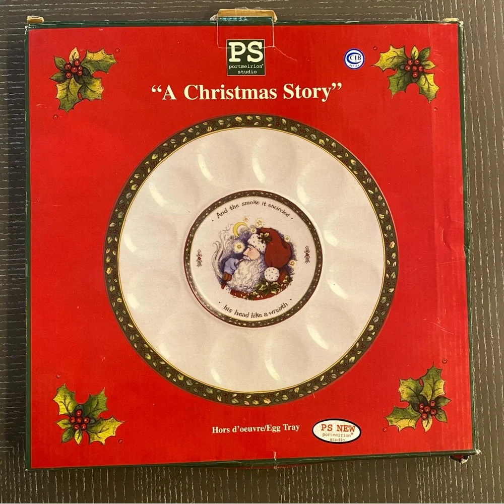 A Christmas Story Portmeirion Studio hors d'oeuvre Egg Tray plate original box
